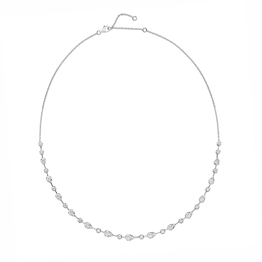Vintage Petal Diamond Line Necklace