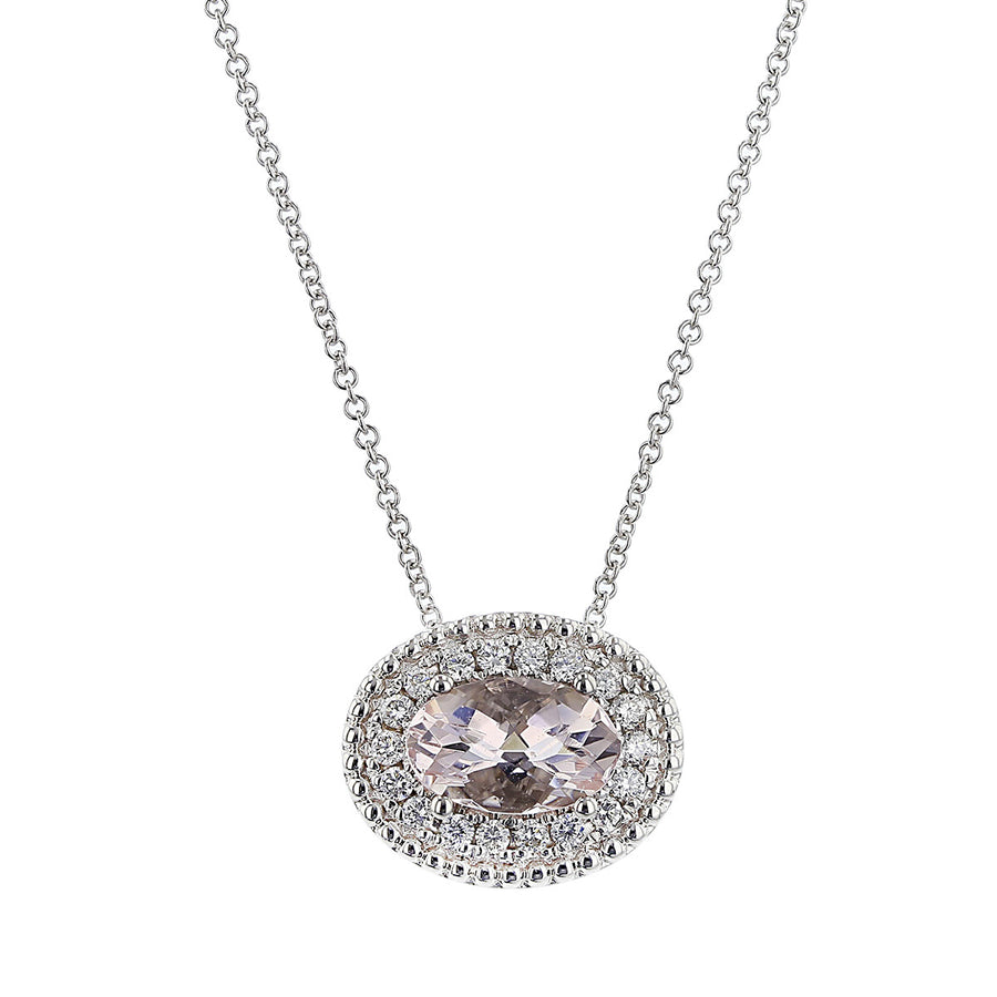 Pastel Morganite and Diamond Necklace