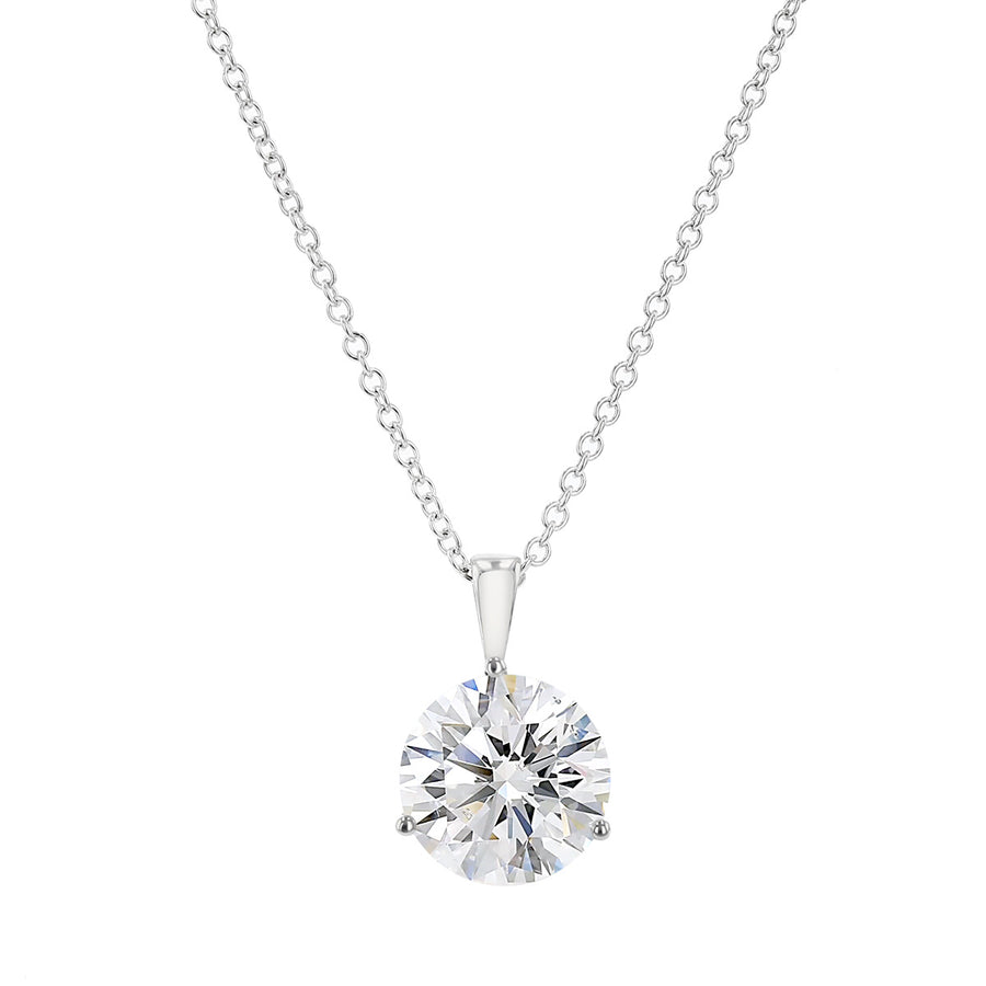 18K White Gold Brilliant Diamond Solitaire Pendant