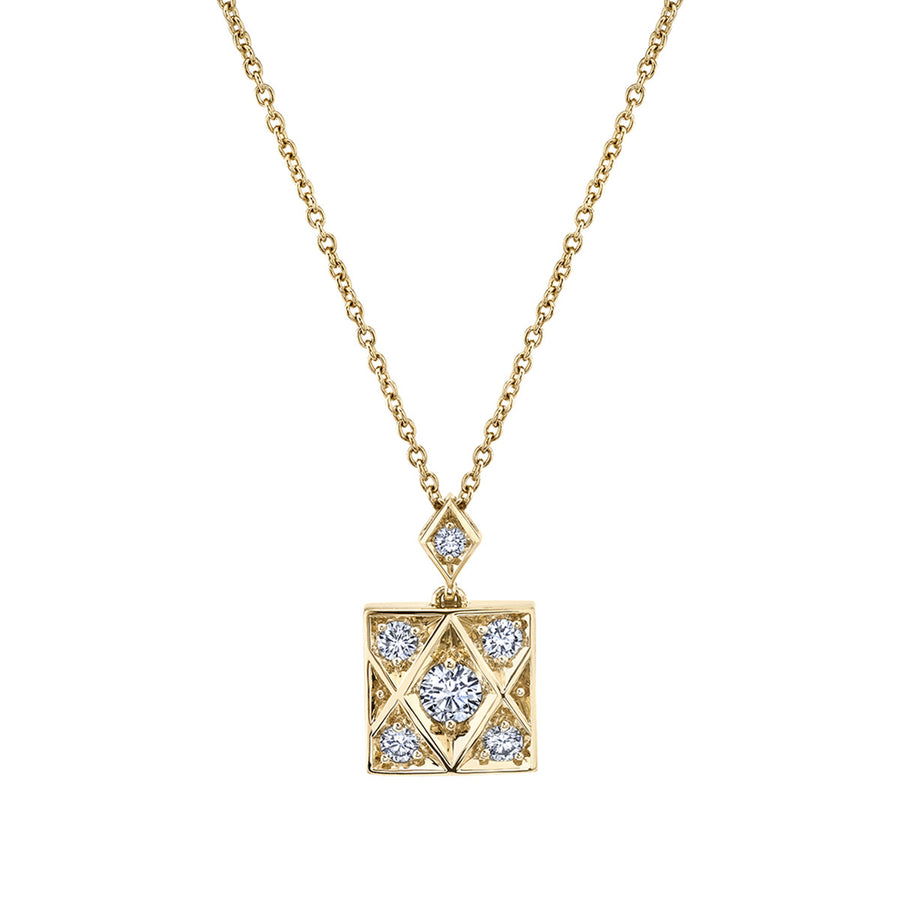 Criss Cross Square Pendant Necklace