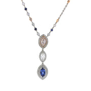 Marquise Diamond and Sapphire Necklace