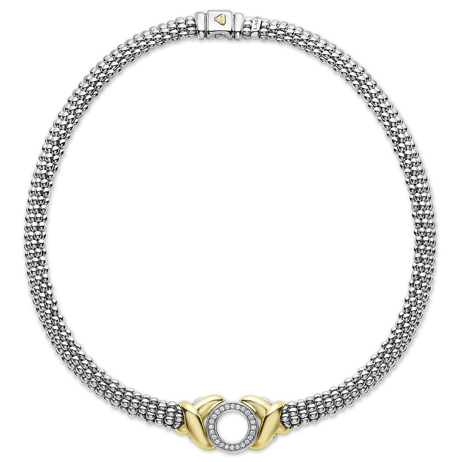 18K Gold XO Diamond Necklace