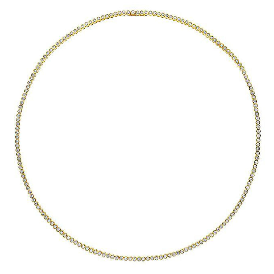 Bezel Set Round Diamond Choker Necklace