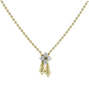18K Yellow Gold Diamond Flower Lariat Necklace