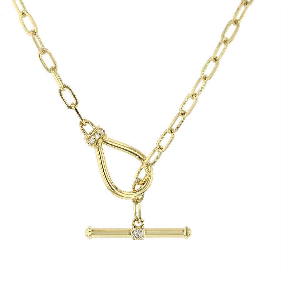 18-Inch Link Diamond Toggle Necklace