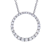 Whimsical Graduated Large Circle Diamond Pendant