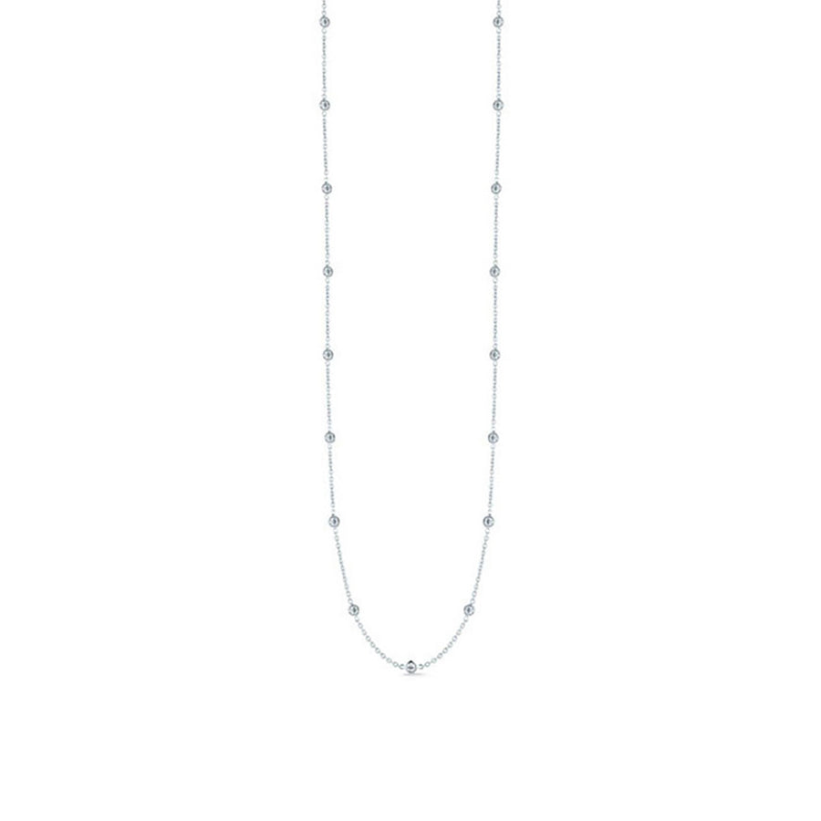 18k White Gold Diamonds by the Inch Necklace