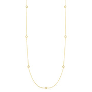 18K Gold Diamonds by the Inch 7 Station Necklace