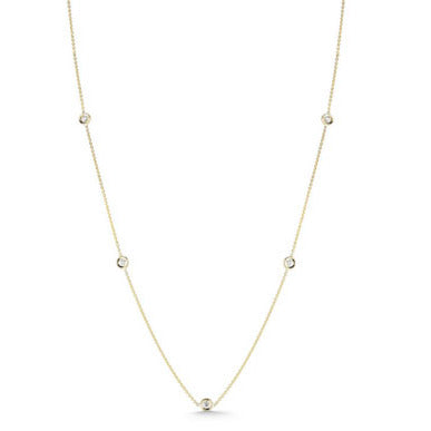 18K Gold Diamonds by the Inch 7 Station Necklace