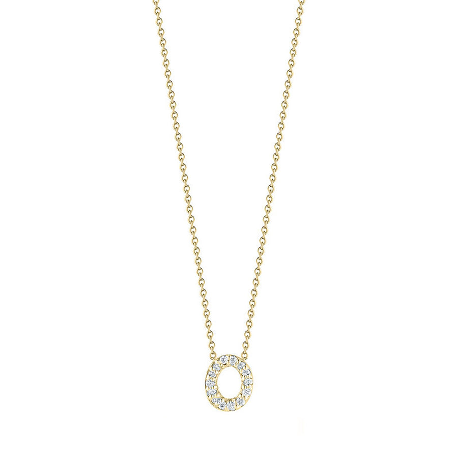 18K Yellow Gold Tiny Treasures Diamond Love Letter O Necklace