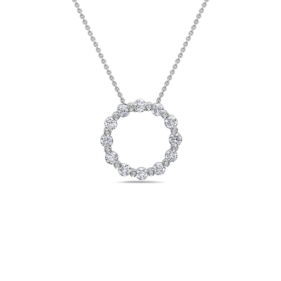 Circle Diamond Pendant Necklace