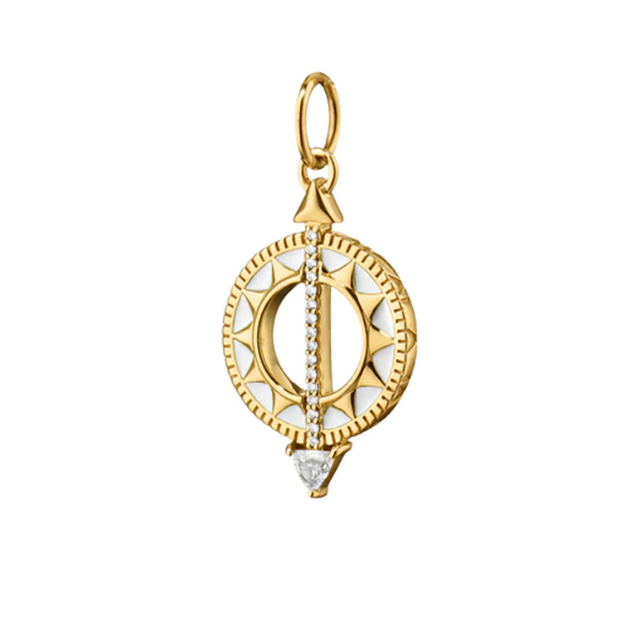 Mini White Enamel Sundial - Time is Precious