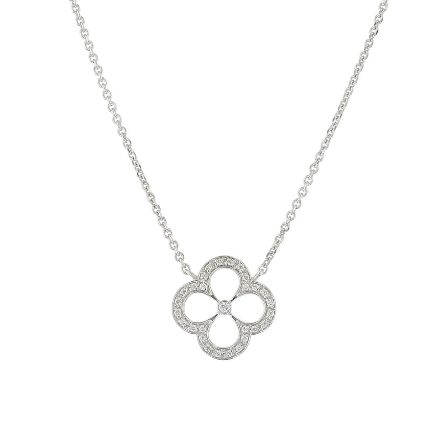 18K White Gold Lady G Diamond Petal Necklace