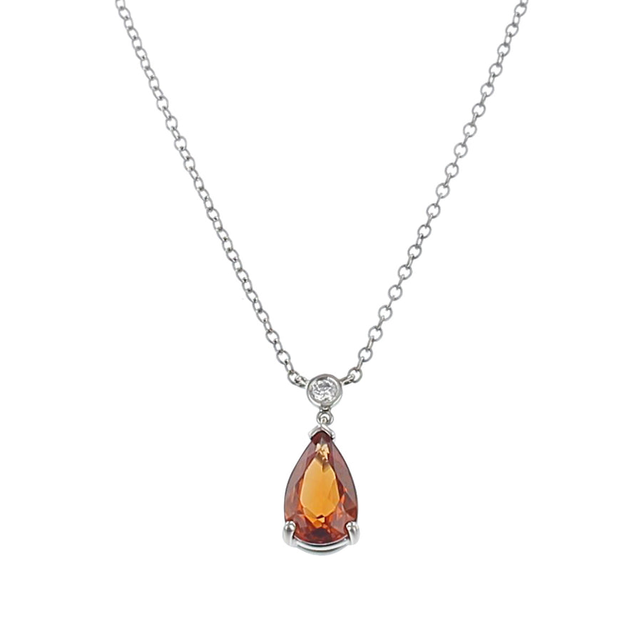Malaya Garnet and Diamond Pendant Necklace