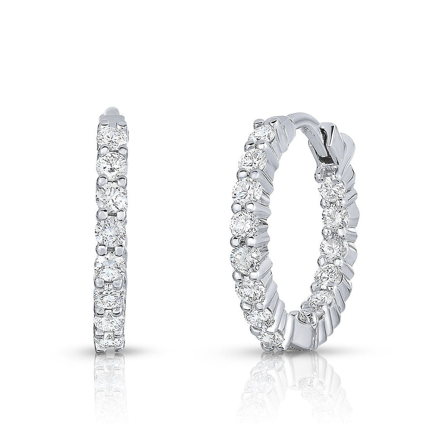 Petite Inside Outside Diamond Hoop Earrings