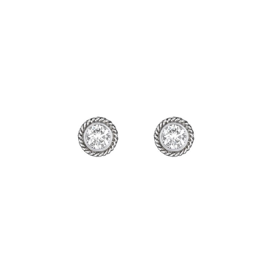 Petite Twist Bezel Diamond Earrings