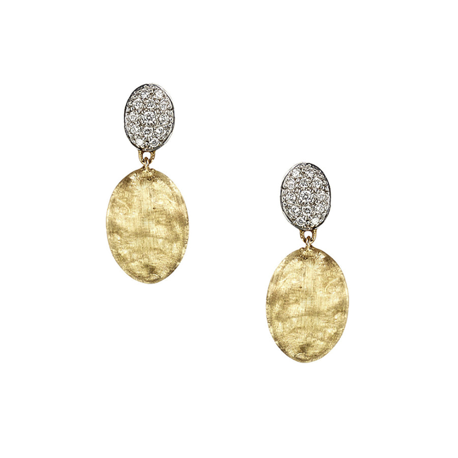 18K Yellow Gold and Diamond Drop Earrings