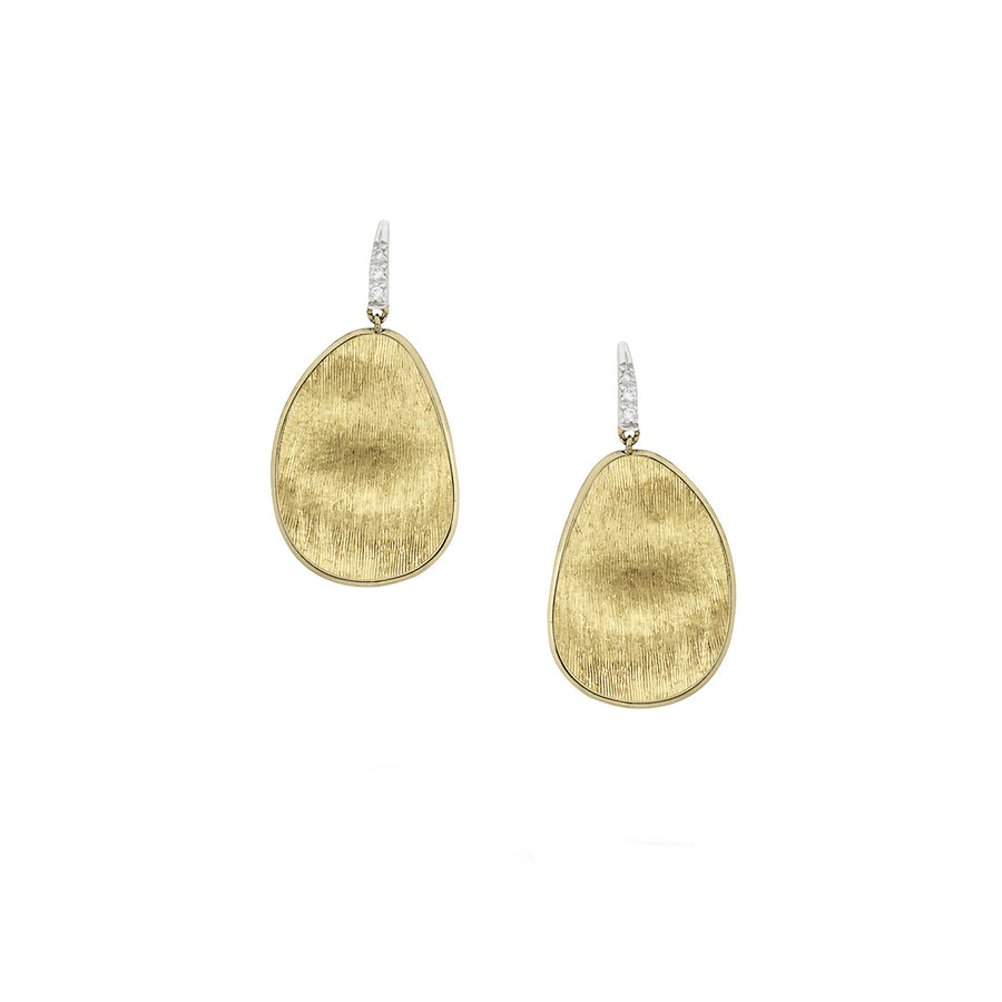 18K Yellow Gold and Diamond Medium Drop Earrings