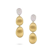 18K Yellow Gold and Diamond Small Triple Drop Earrings