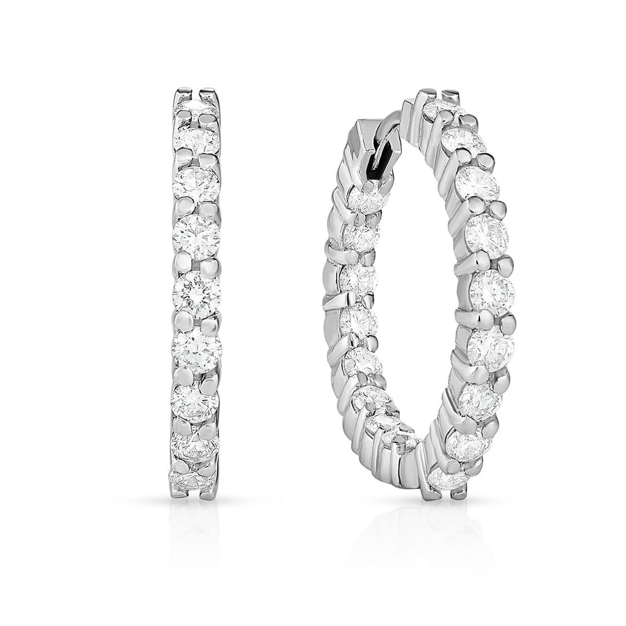 Small Inside Outside Diamond Hoops