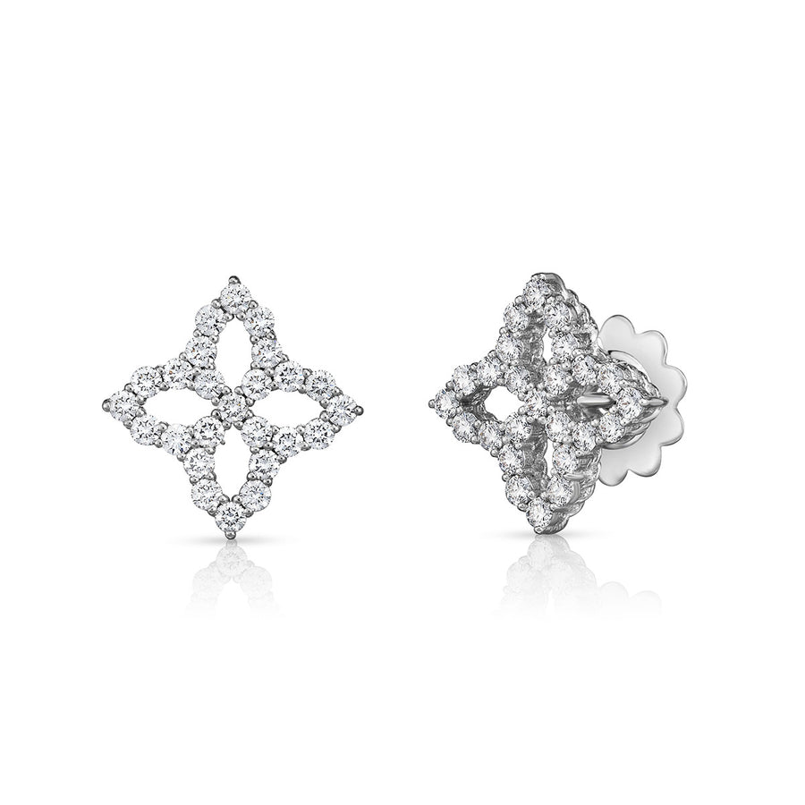 Princess Flower Medium Earring with Diamonds
