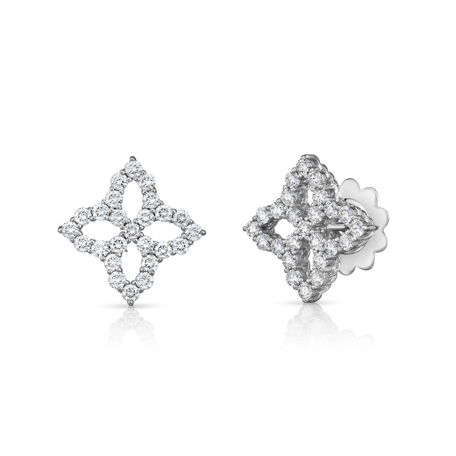 Princess Flower Medium Earring with Diamonds