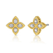 Small Princess Flower Diamond Stud Earrings