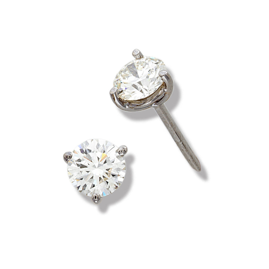18K White Gold Diamond Stud Earrings