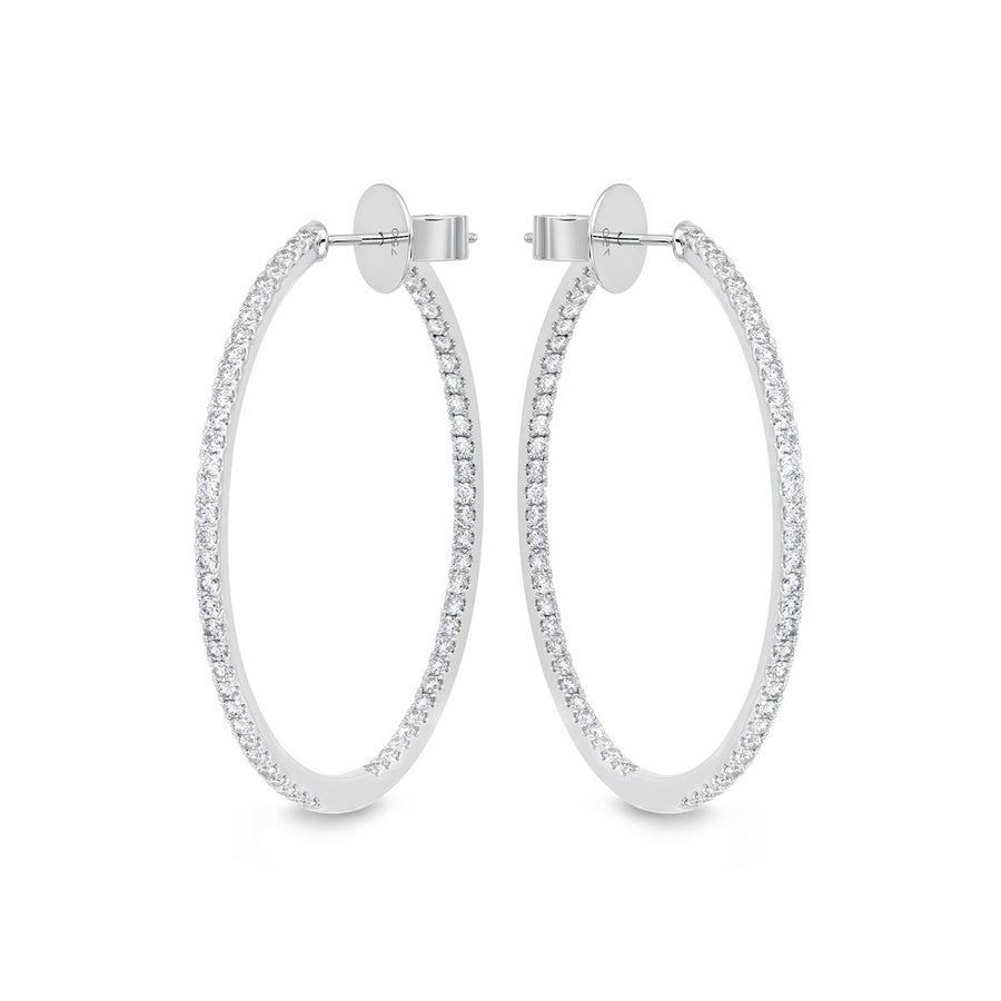 Oval Diamond Hoops