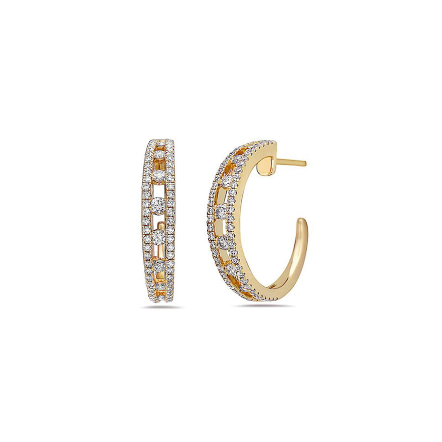 Diamond Air Hoop Earring