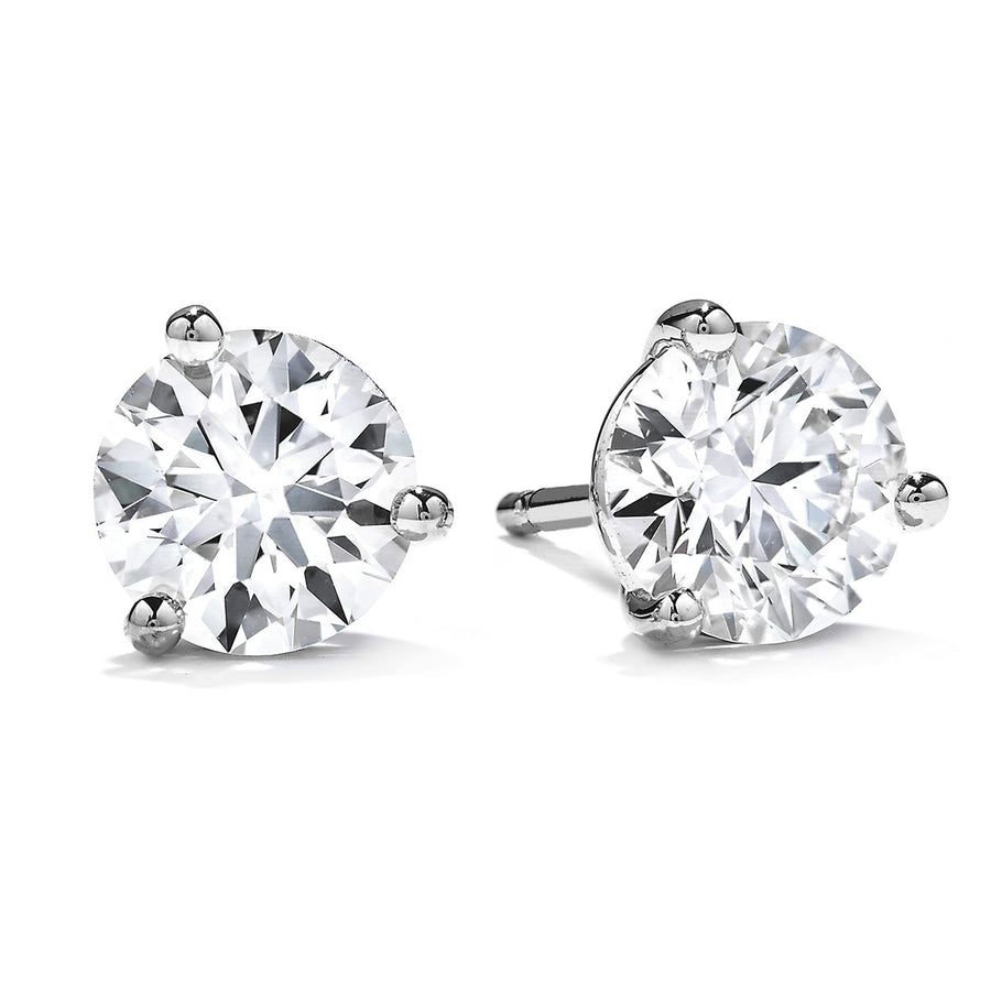 18K Fire and Ice Diamond Stud Earrings