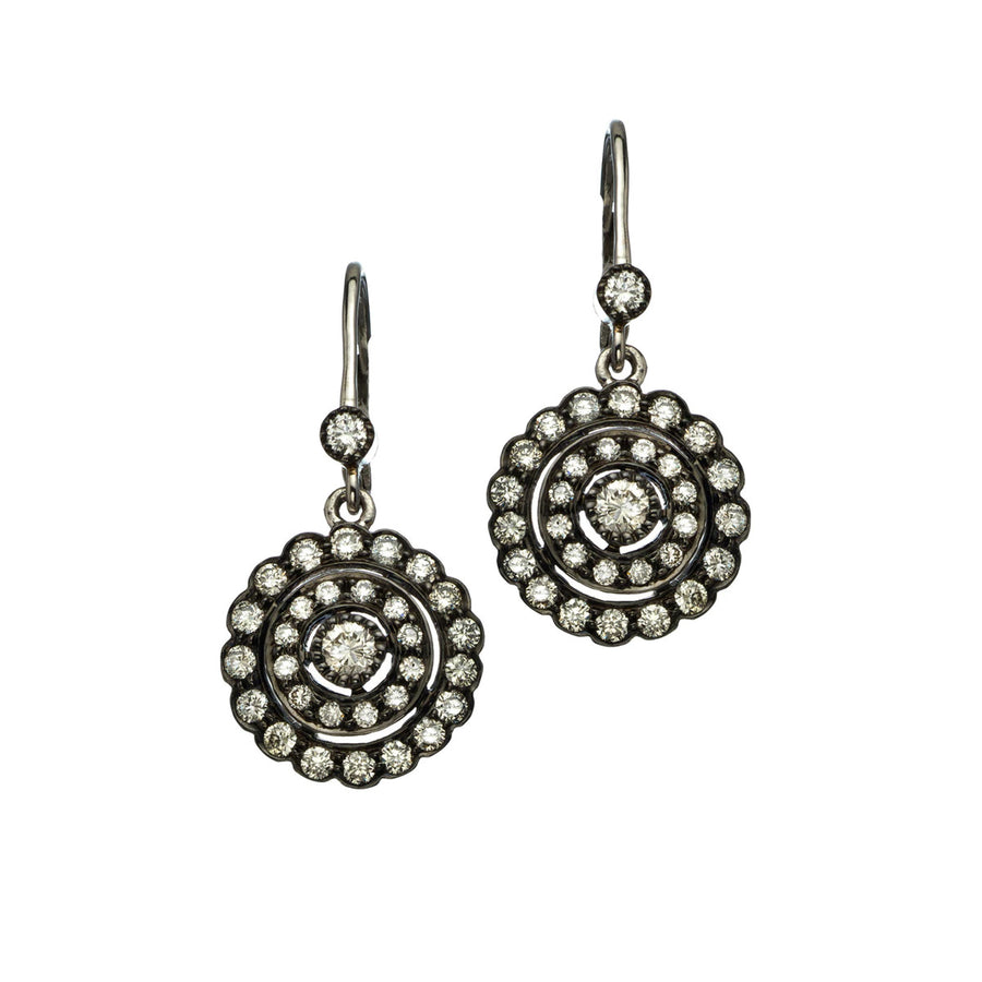 Concentric Diamond Drop Earrings