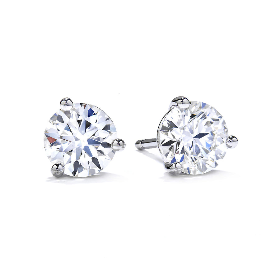 Three-Prong Stud Earrings