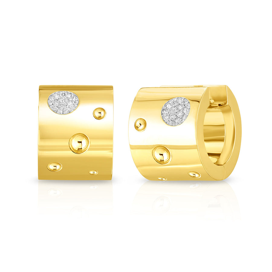 18K Gold Diamond Pois Moi Luna Wide Earrings