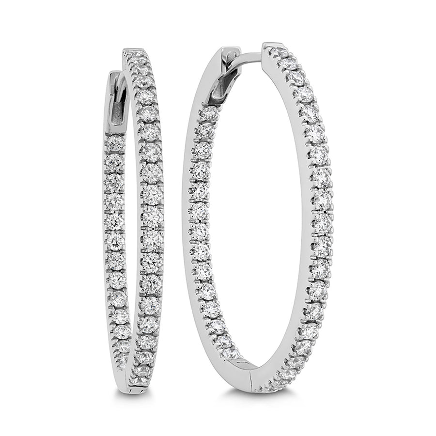 Oval Diamond Hoops