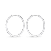 Oval Diamond Hoops