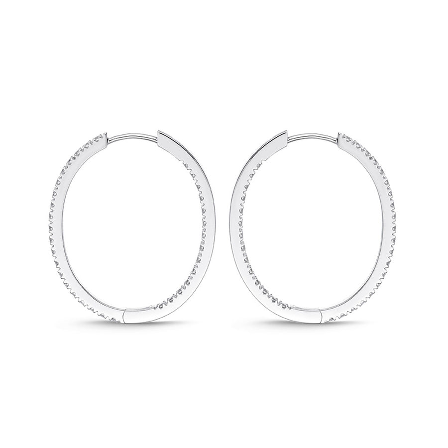 Oval Diamond Hoops