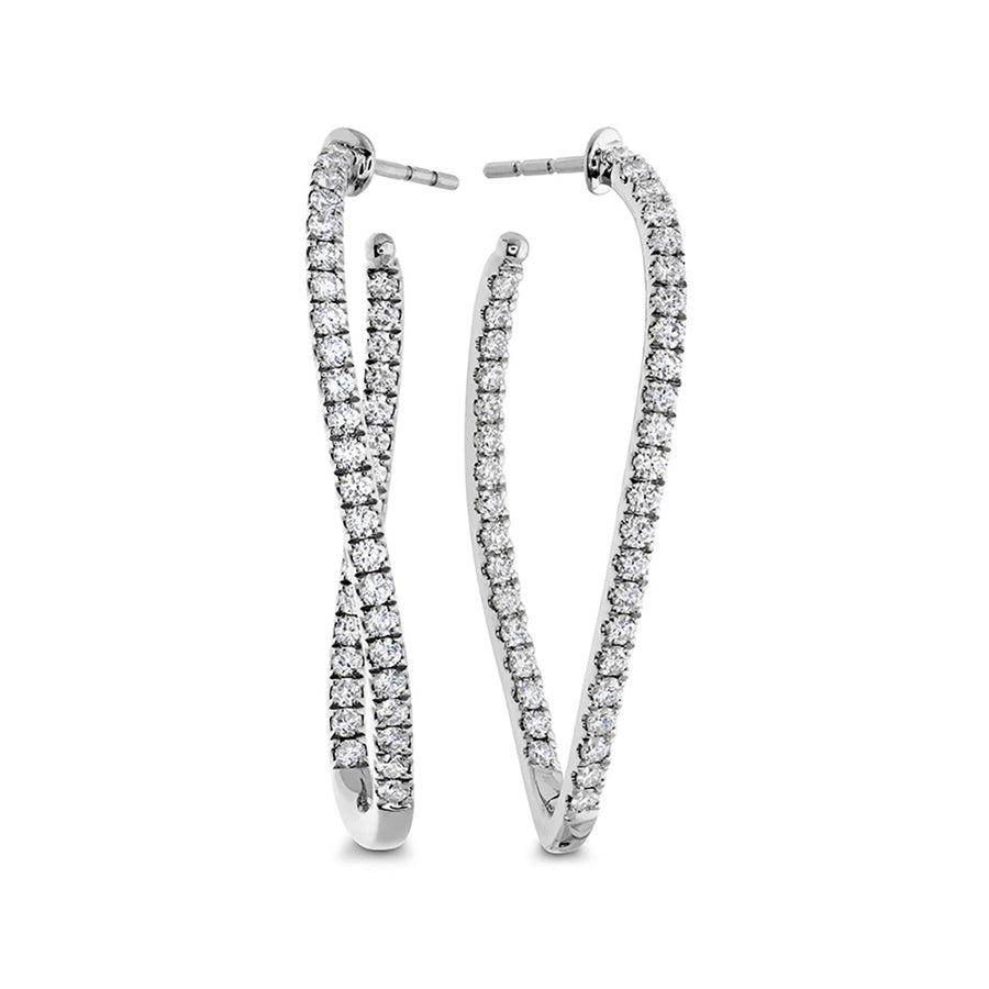 Shared Prong Twist Hoops