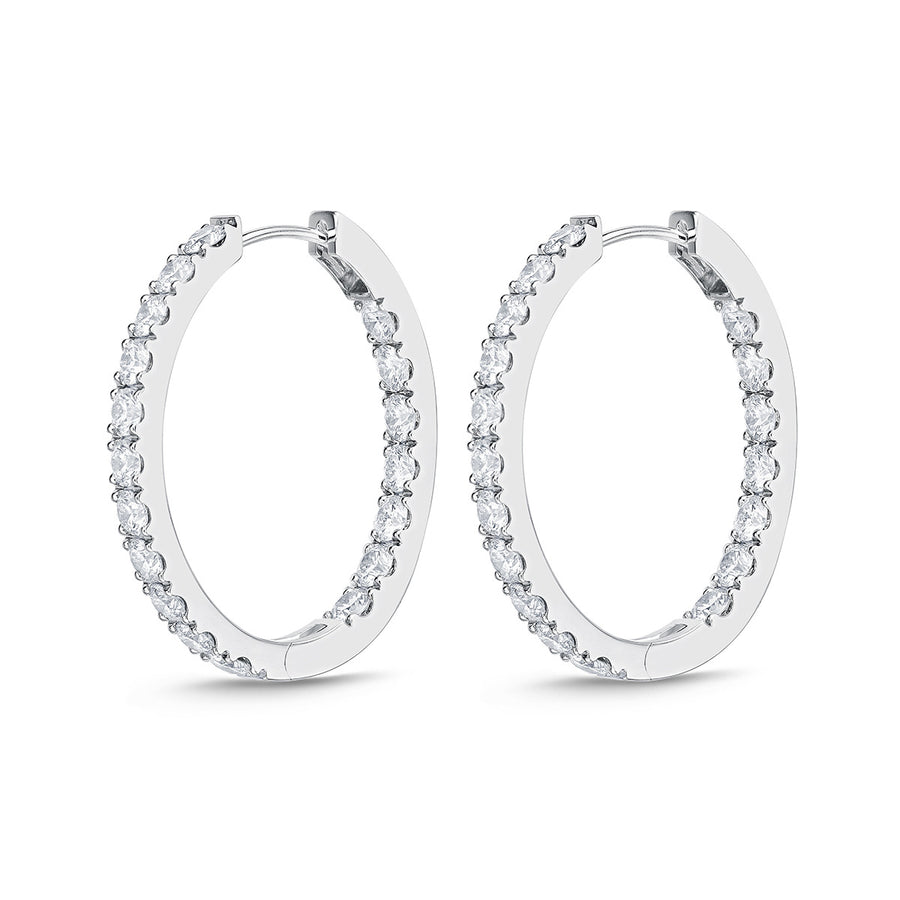 Oval Diamond Hoops