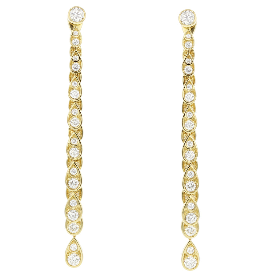 Cascading Diamond Dual Drop Dangle Earrings