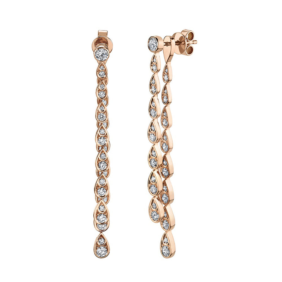 Scallop Artisan Pave Diamond Drop Earrings