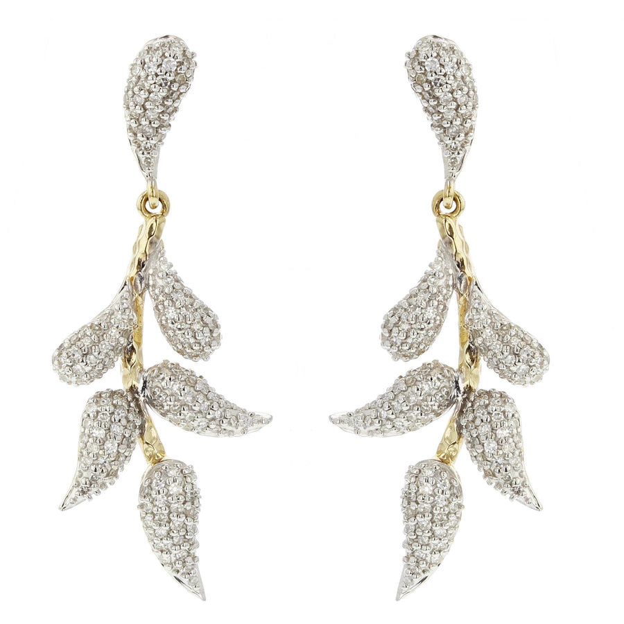 Petal Dangling Diamond Earrings