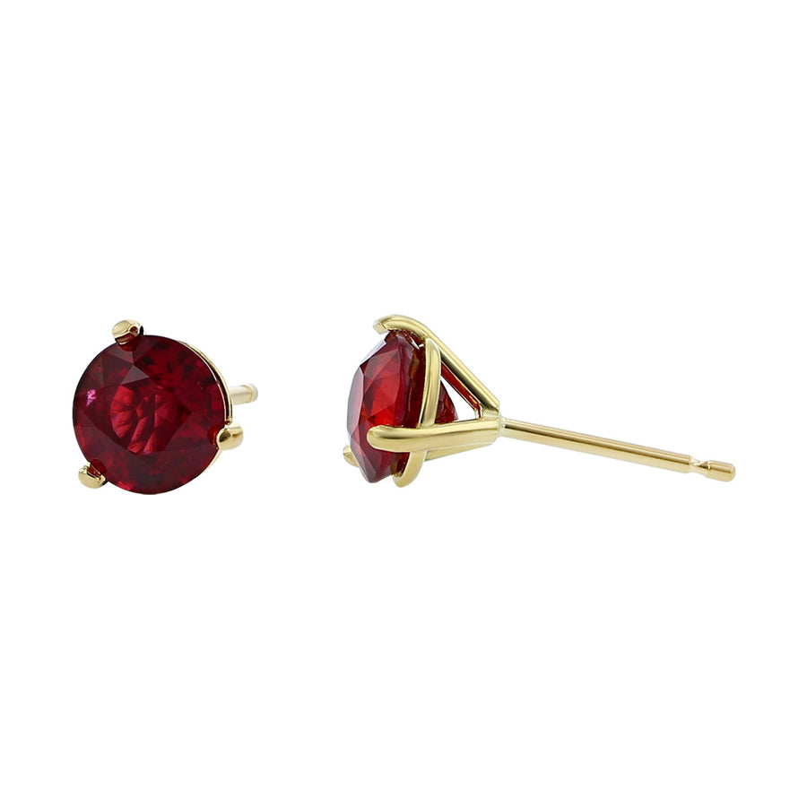 18K Yellow Gold Ruby Stud Earrings