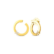 18K Love in Verona Single Diamond Flower Circle Hoop Earring