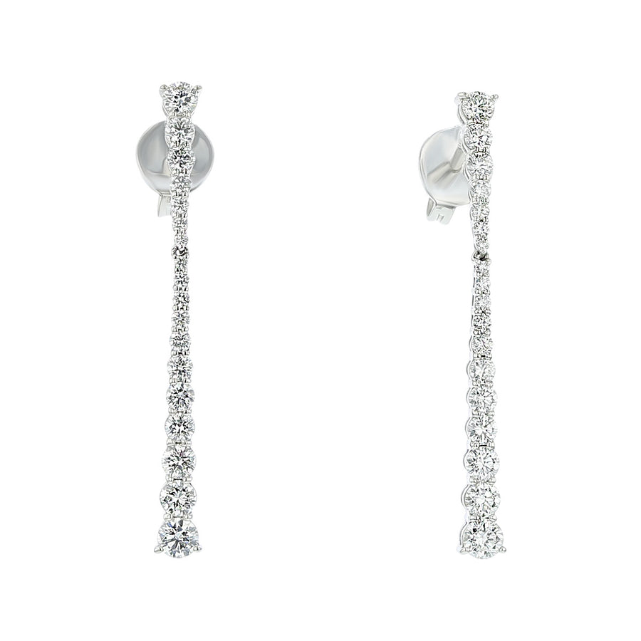 18K White Gold Diamond Drop Earrings