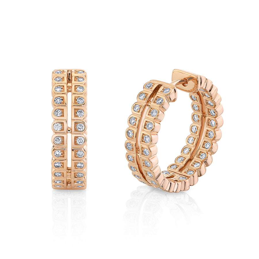 Scallop Diamond Hoop Earrings