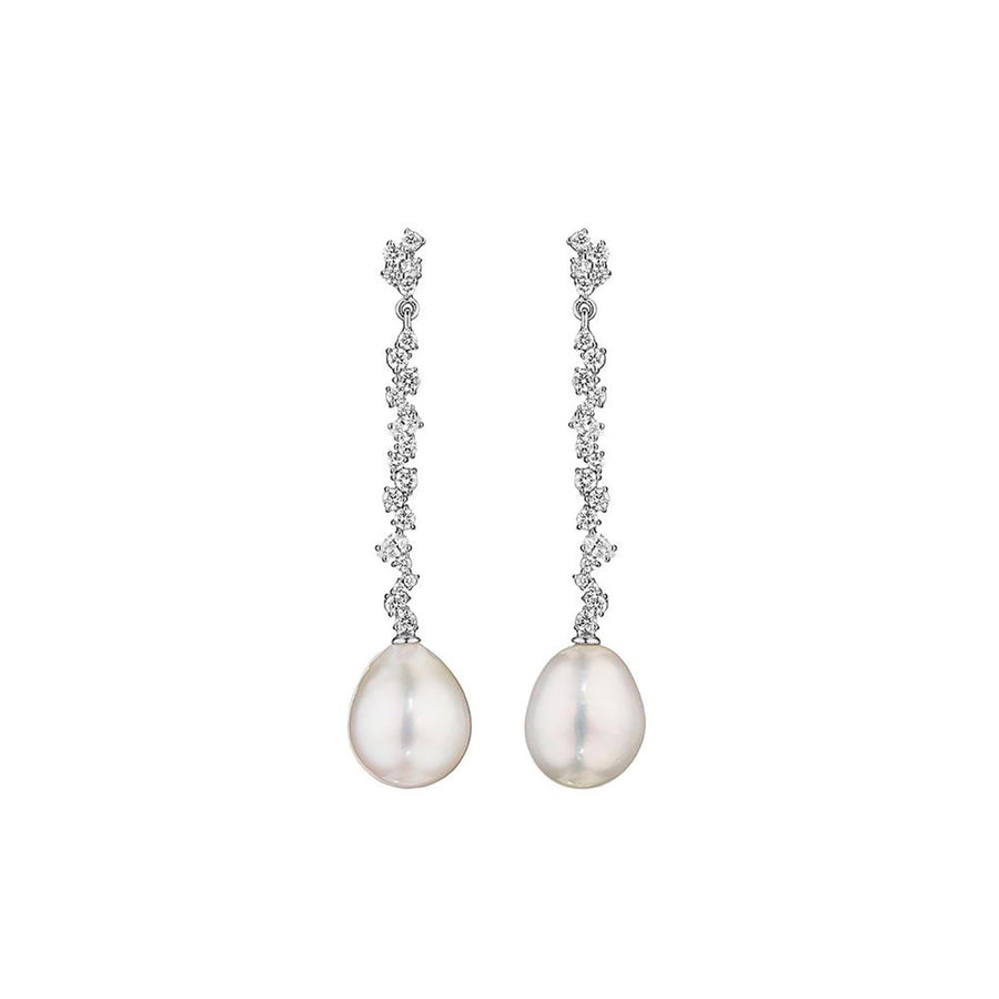 Stardust Bar Pearl Drop Earrings