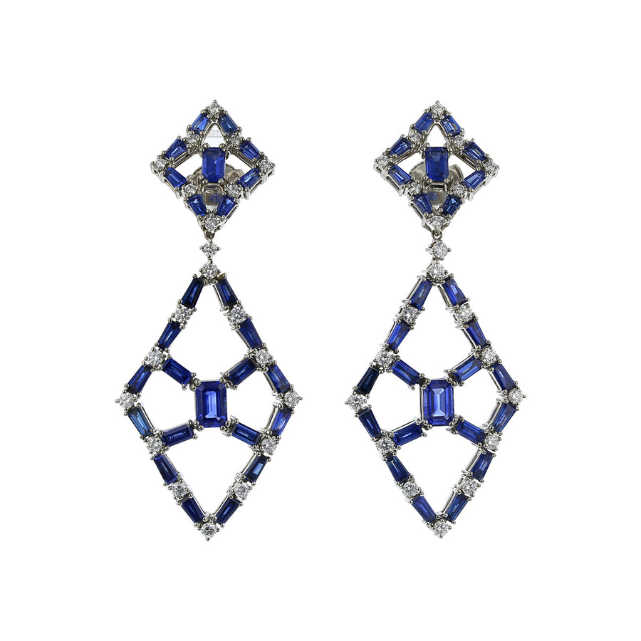 Queen of Diamonds Sapphire Earrings