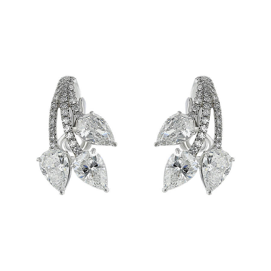 18K White Gold Brilliant Diamond Earrings