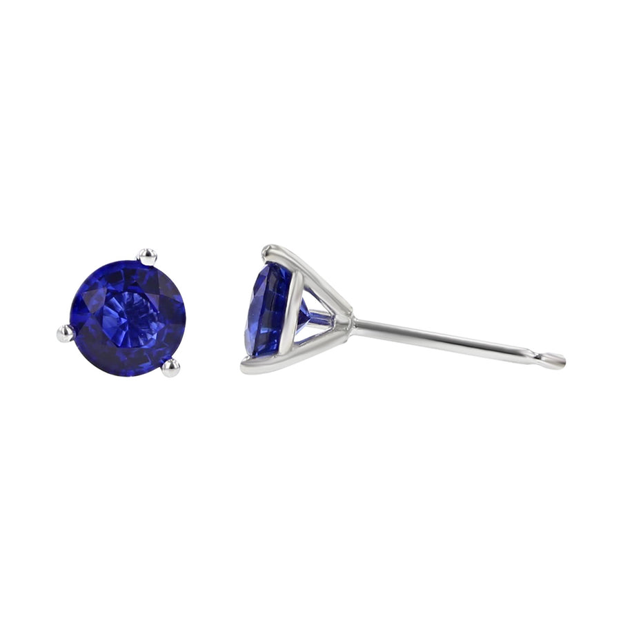 18K White Gold Sapphire Stud Earrings